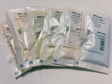 飽きずに使える無印良品の「入浴剤」。1つ50円で種類が豊富！