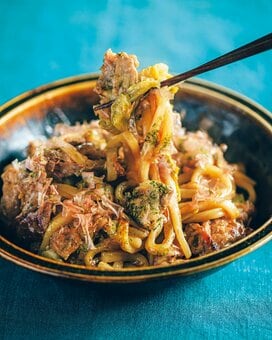 おいしすぎる「冷凍うどん」レシピ2品。お好み焼き風＆ツルっとつけ麺