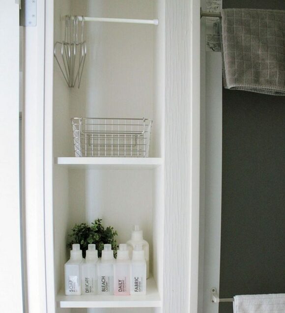 洗濯機そばのつっぱり棒