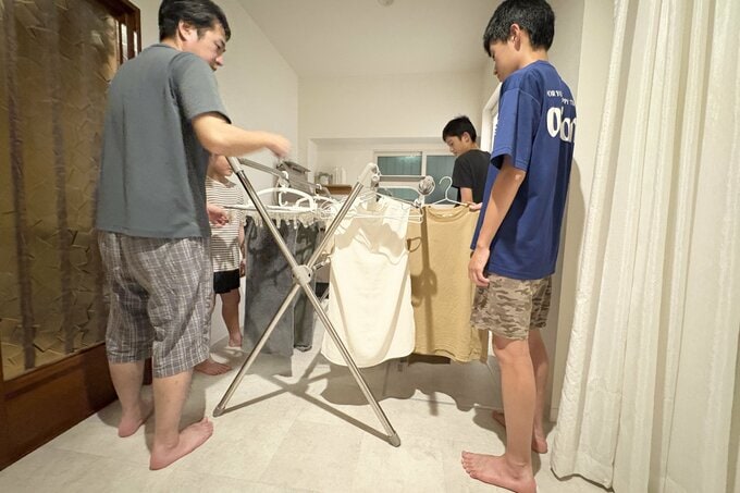 家族みんなで洗濯