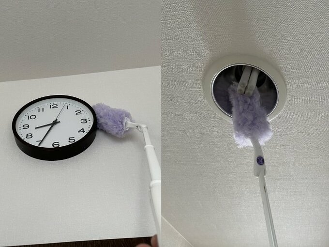 壁かけ時計や天井のライトの掃除