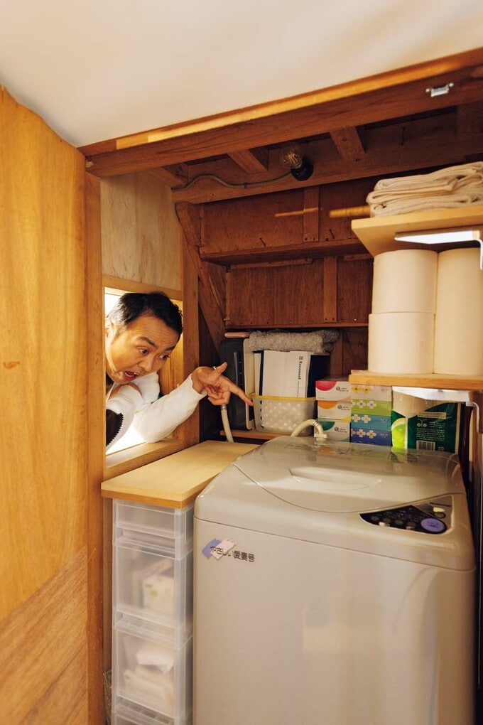 洗濯機を階段下に移動