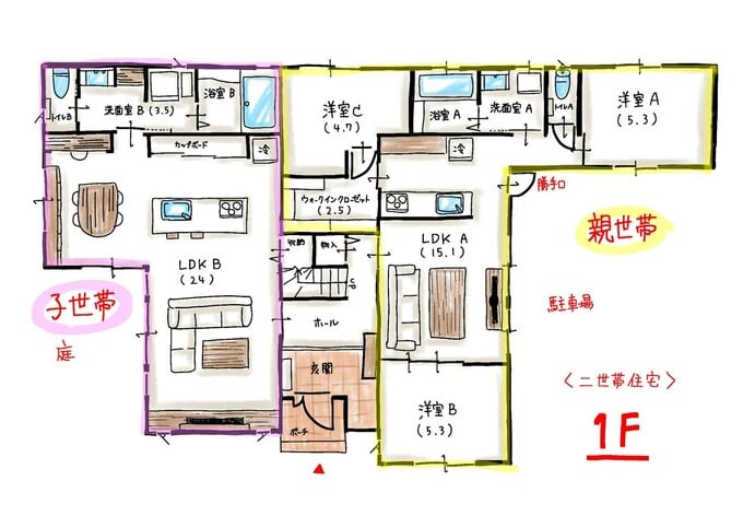 1階の間取り図