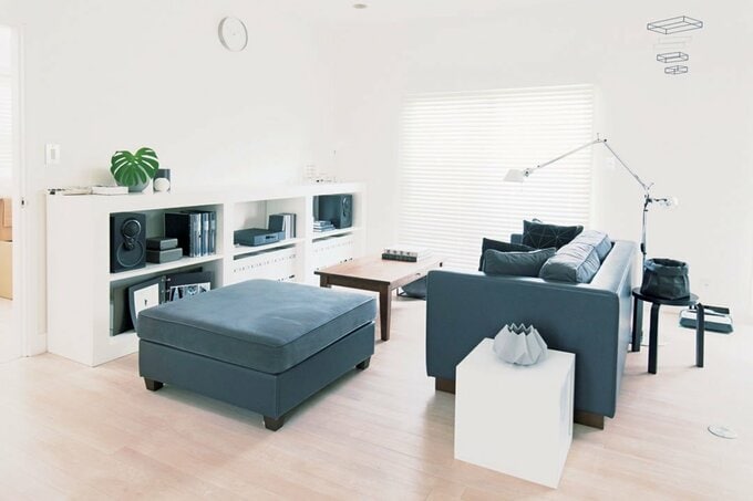 モノトーンのリビング