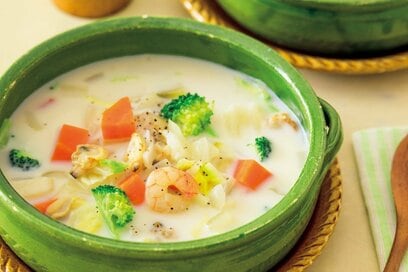 ダイエット中でも罪悪感がない「クラムチャウダー」。野菜がたりないときにプラスしても