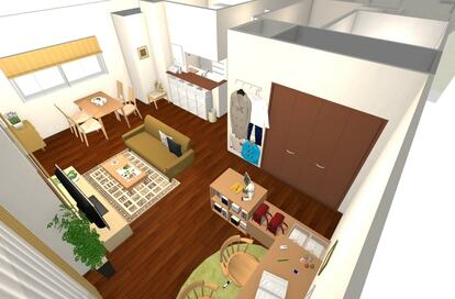 家族4人のリビングダイニングを4万円で模様替え。モノと空気の流れを整える事例