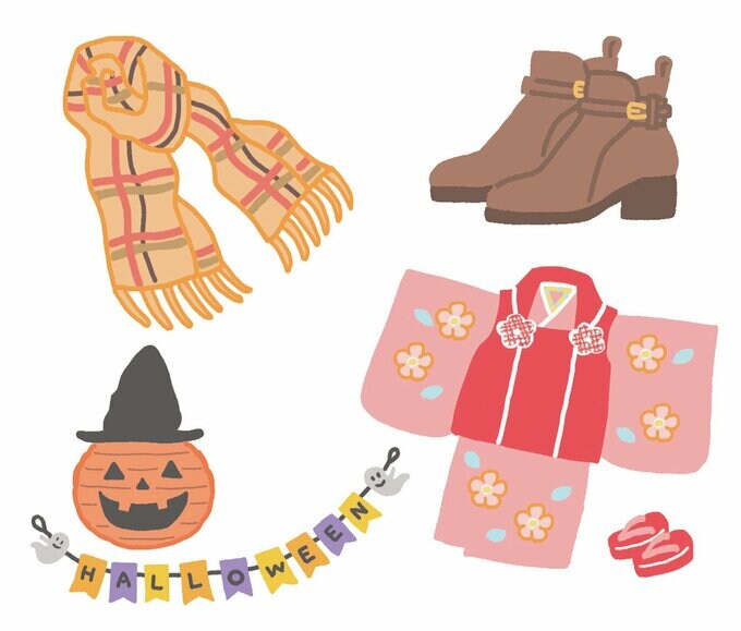 お着物、ハロウィングッズ