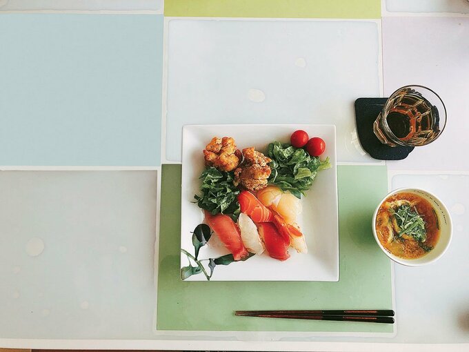 おすしとから揚げ