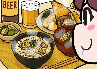 ＜間違い探し＞タケノコご飯にじゅるり。どこが違う？2つの絵から見つける5つの間違い