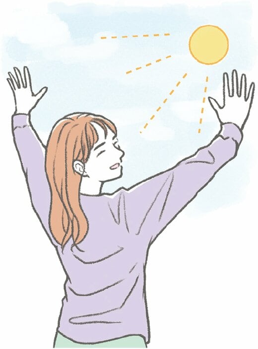 日光浴のイラスト