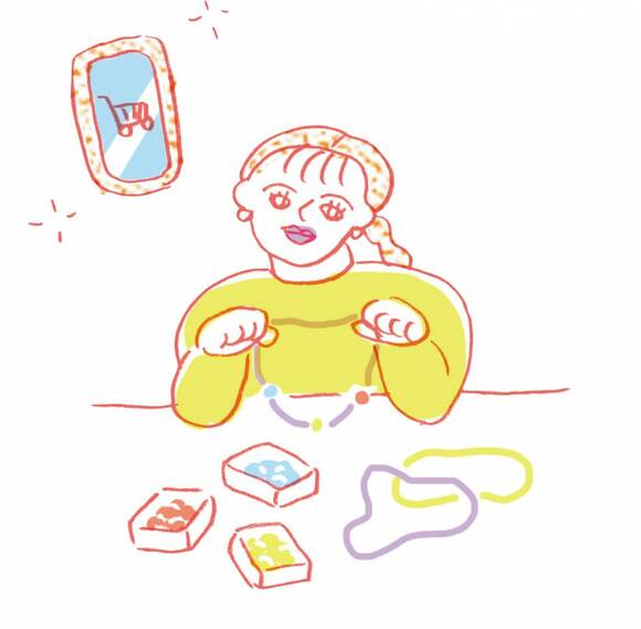 イラスト女性とアクセサリー