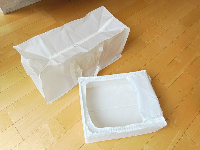 布団収納袋とIKEAのスクップシリーズ布収納ボックス