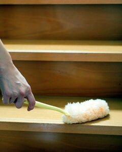 家の中を移動するときに見つけた汚れはその場で掃除しています