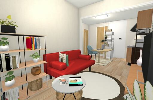 リビングからDKを見たところ