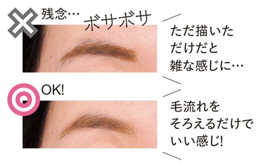 残念眉毛と整った眉毛