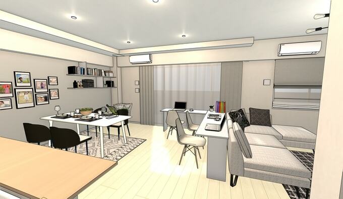 窓際にテレワークスペースをつくるメリットは、自然光を取り込めること