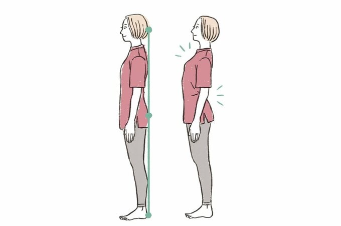 赤い服を着た横向きの女性