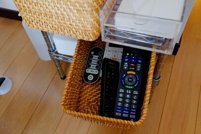 やっぱり無印良品。リビングのリモコンやティッシュがすっきり