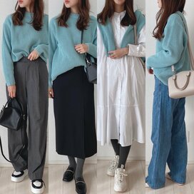 40代にはユニクロの春色ニット2990円。顔のくすみを一掃、生地にチクチク感なし