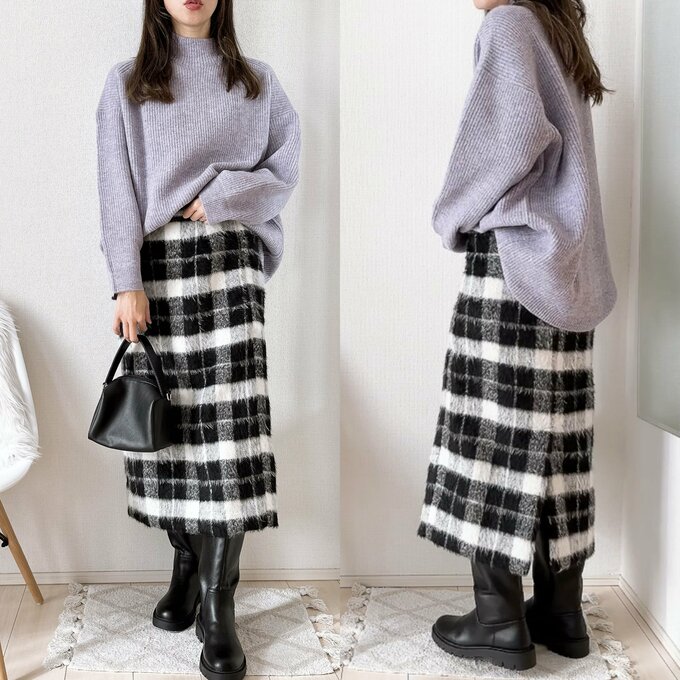 チェックスカート合わせ