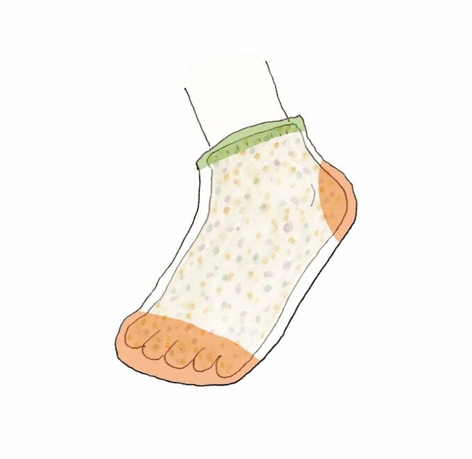 靴下を履いたイラスト