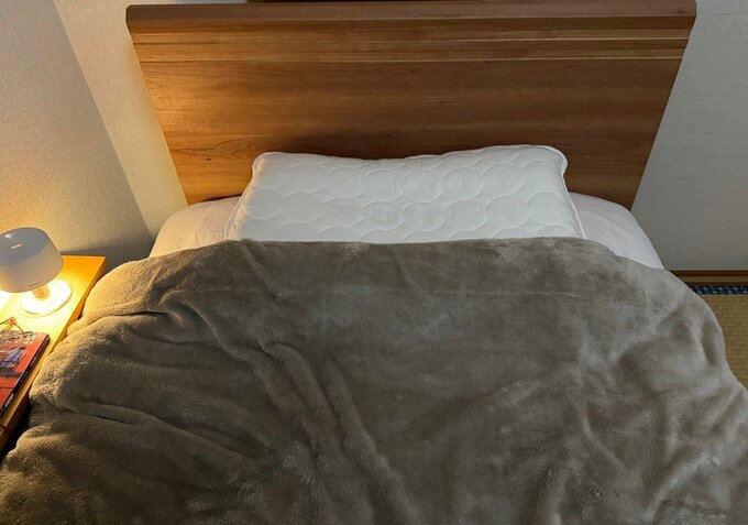 お気に入りの寝具で揃えたベッド