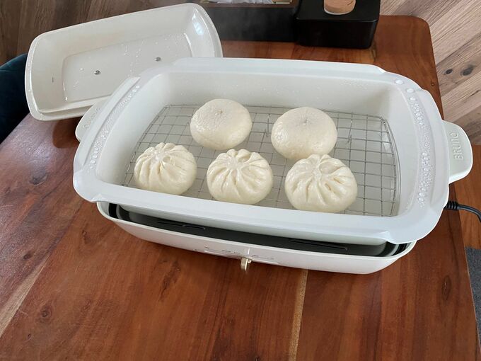 蒸し網も使って調理