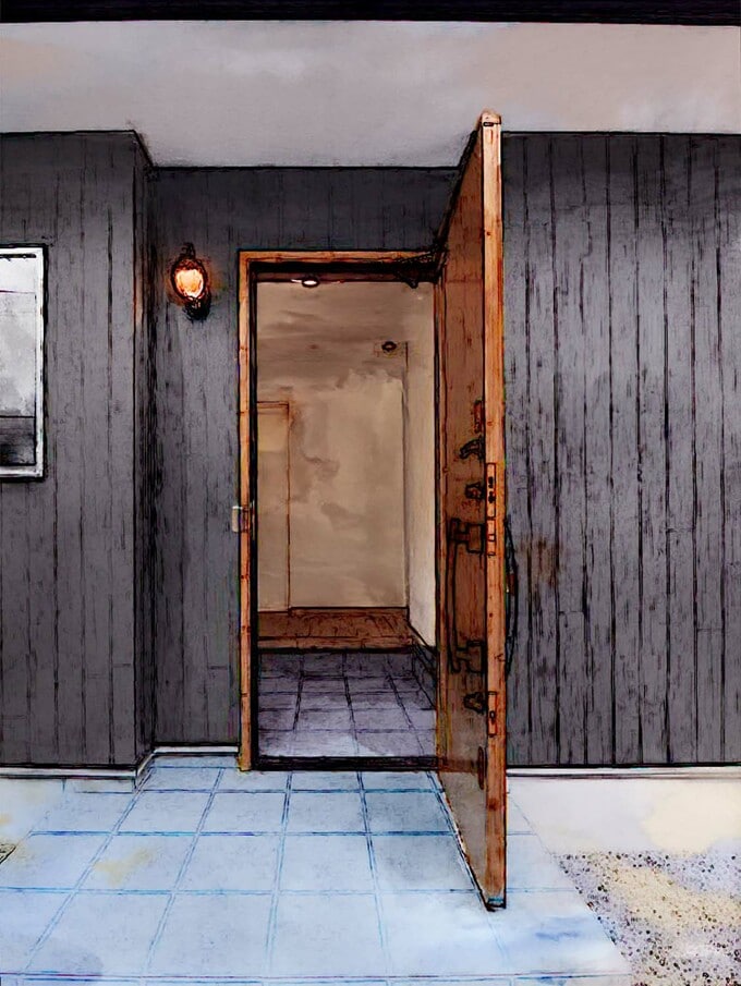 玄関をあけると家の中が丸見え