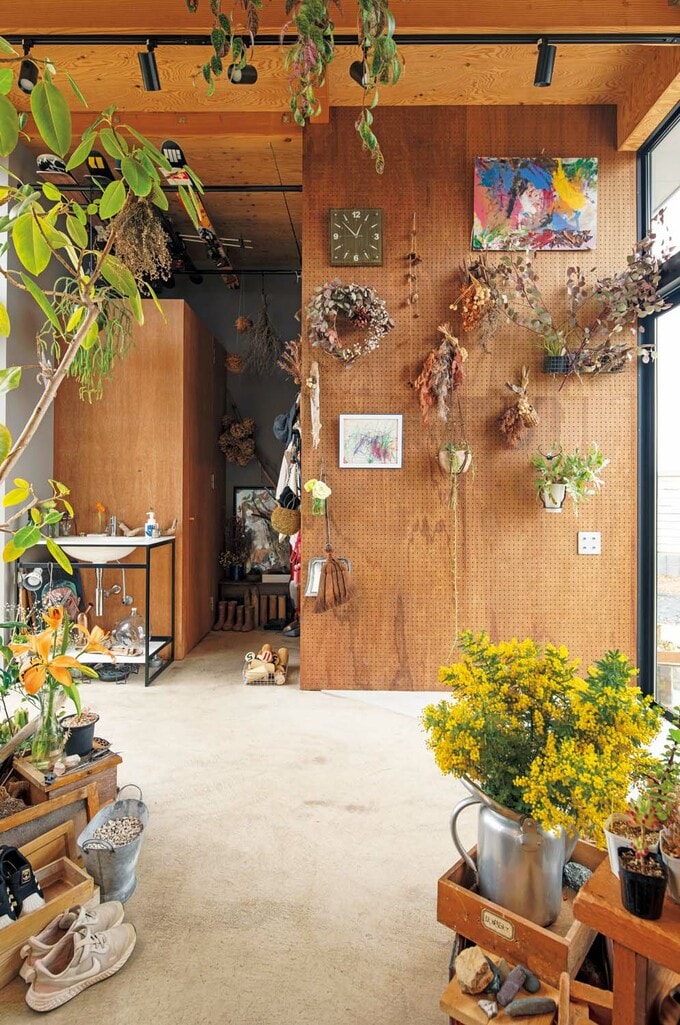 玄関はグリーンブース