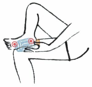 足の裏にある「涌泉」というツボに、ペットボトルの底のきわを押し当てる