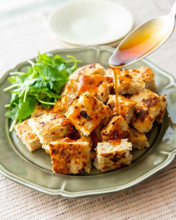 鶏つくねの甘酢あんかけ