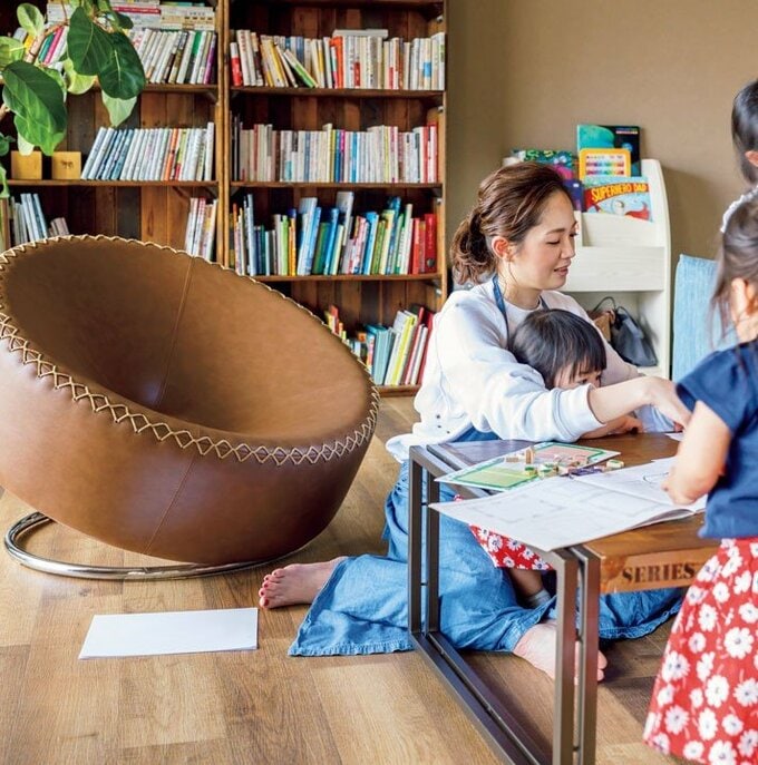 親子4人でリビング