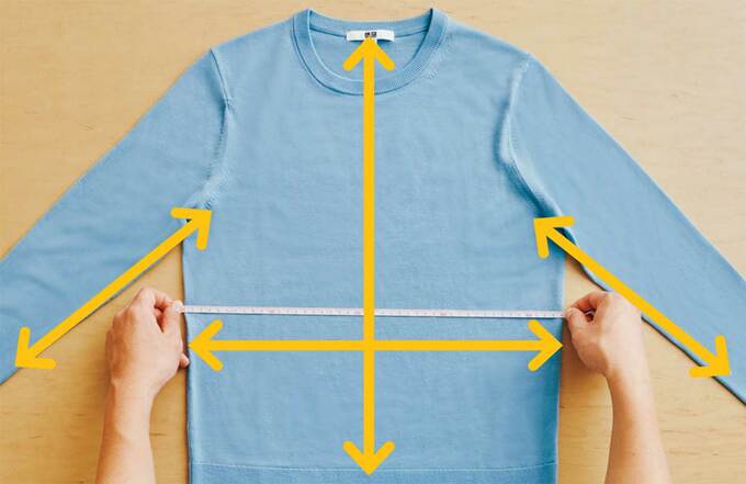 洗濯前のサイズを測る