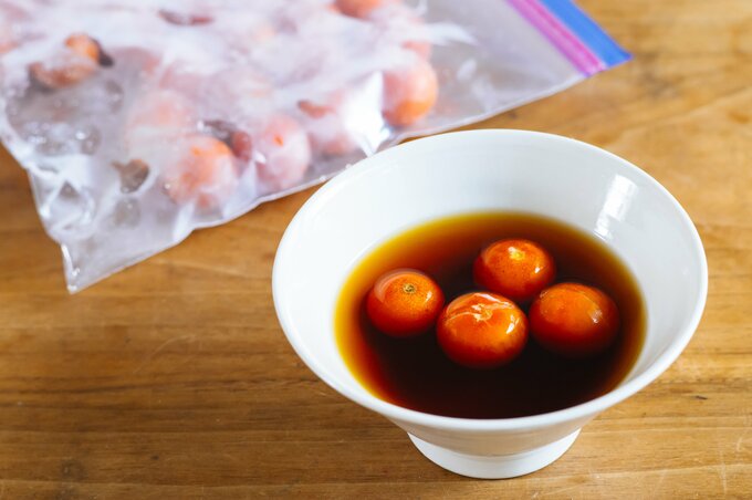 プチトマトを氷代わりに