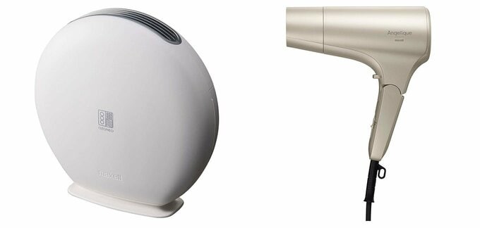 マクセルブランドの「オゾネオ技術搭載消臭器」と「Angelique（アンジェリーク）プラズマイオンヘアドライヤー」