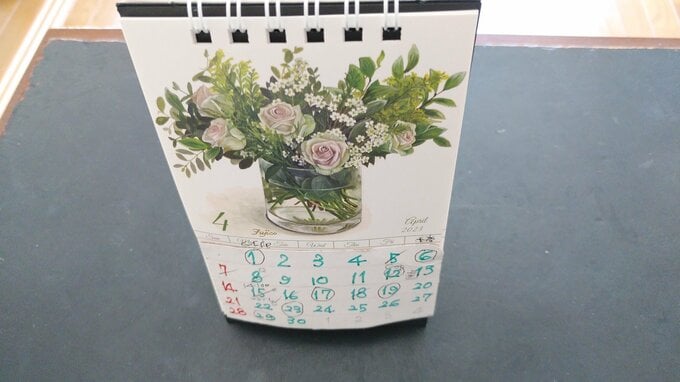 去年の卓上カレンダー