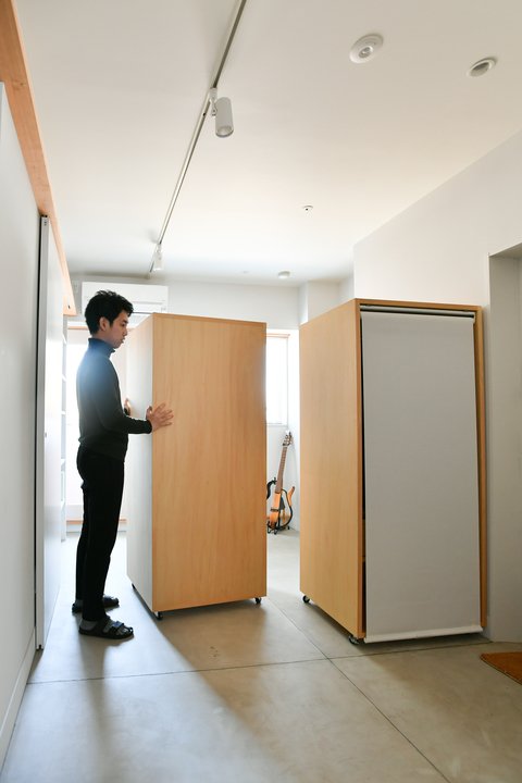 キャスター付き収納 ロールスクリーン リノベーション 動く収納