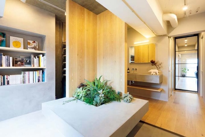 モールテックス仕上げの土間玄関