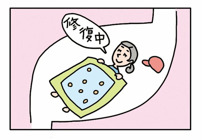 イラスト胃を修復中