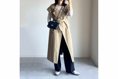 着る服がわからない日はGU「タックワイドパンツ」が使える。158cm・40代の着こなし