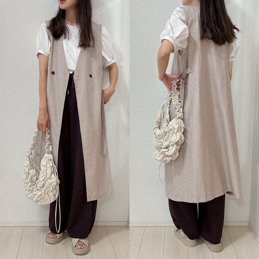 ロング丈のジレ