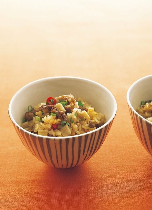 ゴボウと牛肉の炊き込みご飯
