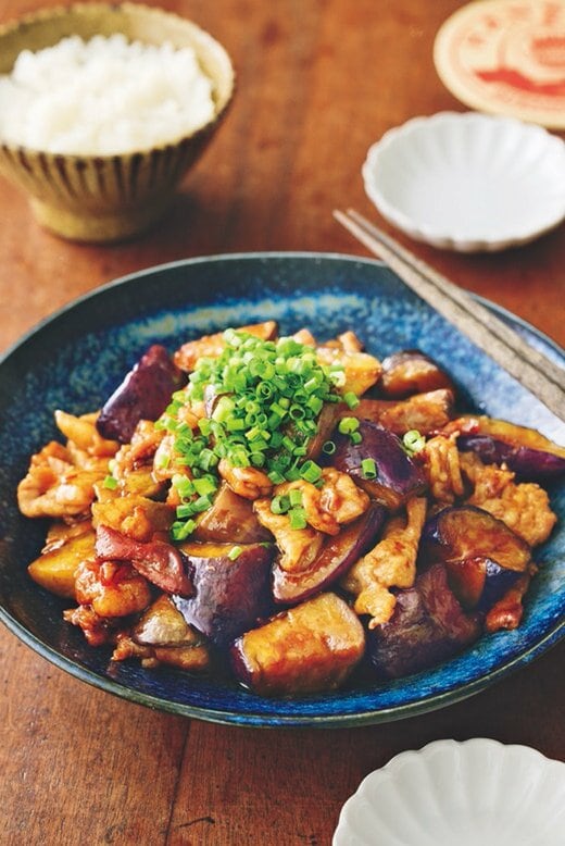 ナスと豚こまのうまダレ炒め盛り付け写真