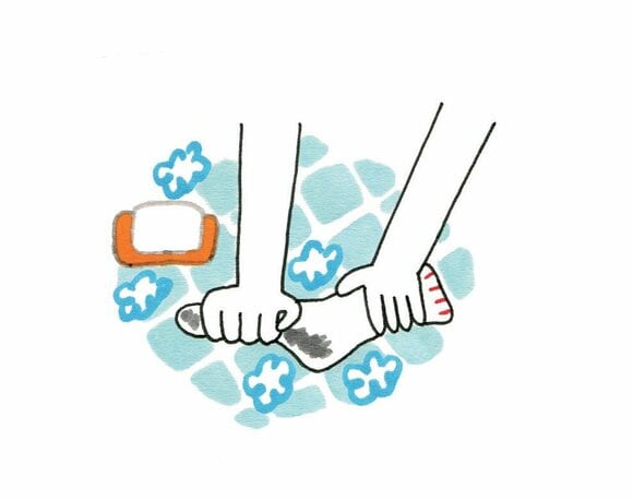 浴室床の凹凸を洗濯板代わりに