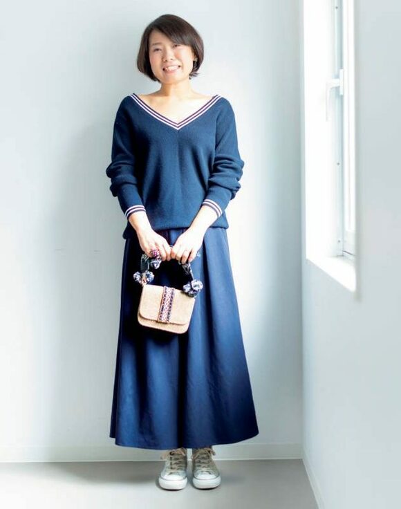 上下の色をそろえる1カラーコーデ