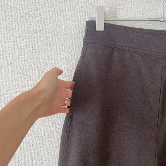 ブラッシュドジャージーストレートパンツポケット