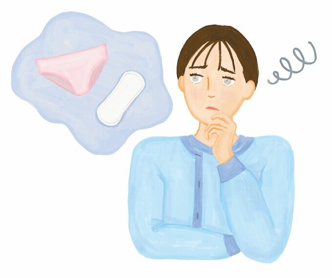 おりものに悩む女性イラスト