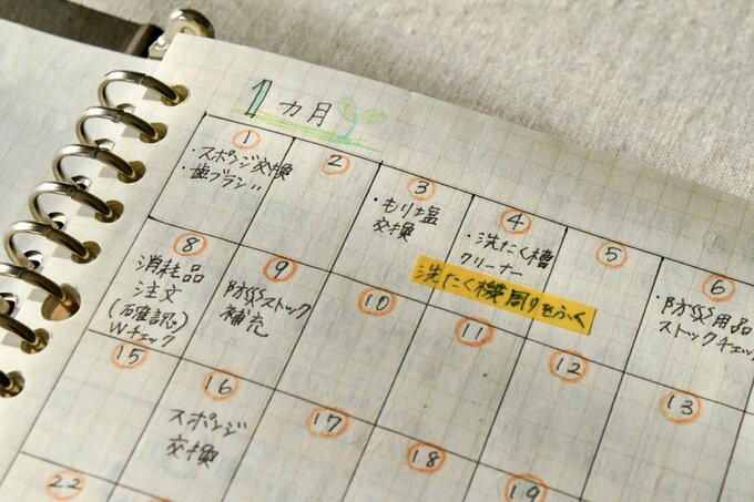 1か月の家事メモ