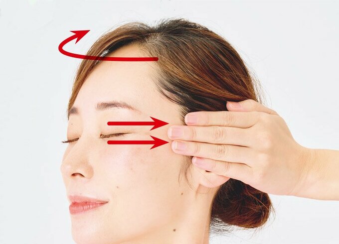 顔を動かして耳側にリンパを流す