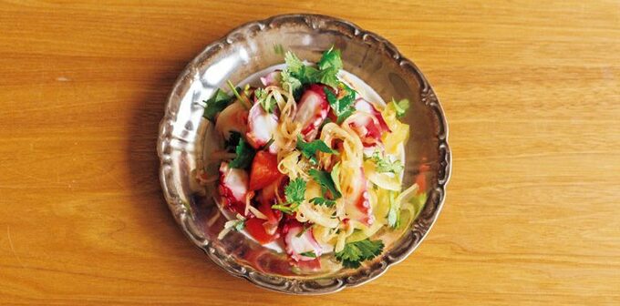 タコと発酵タマネギのエスニックマリネ